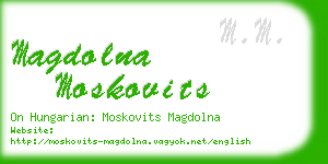 magdolna moskovits business card